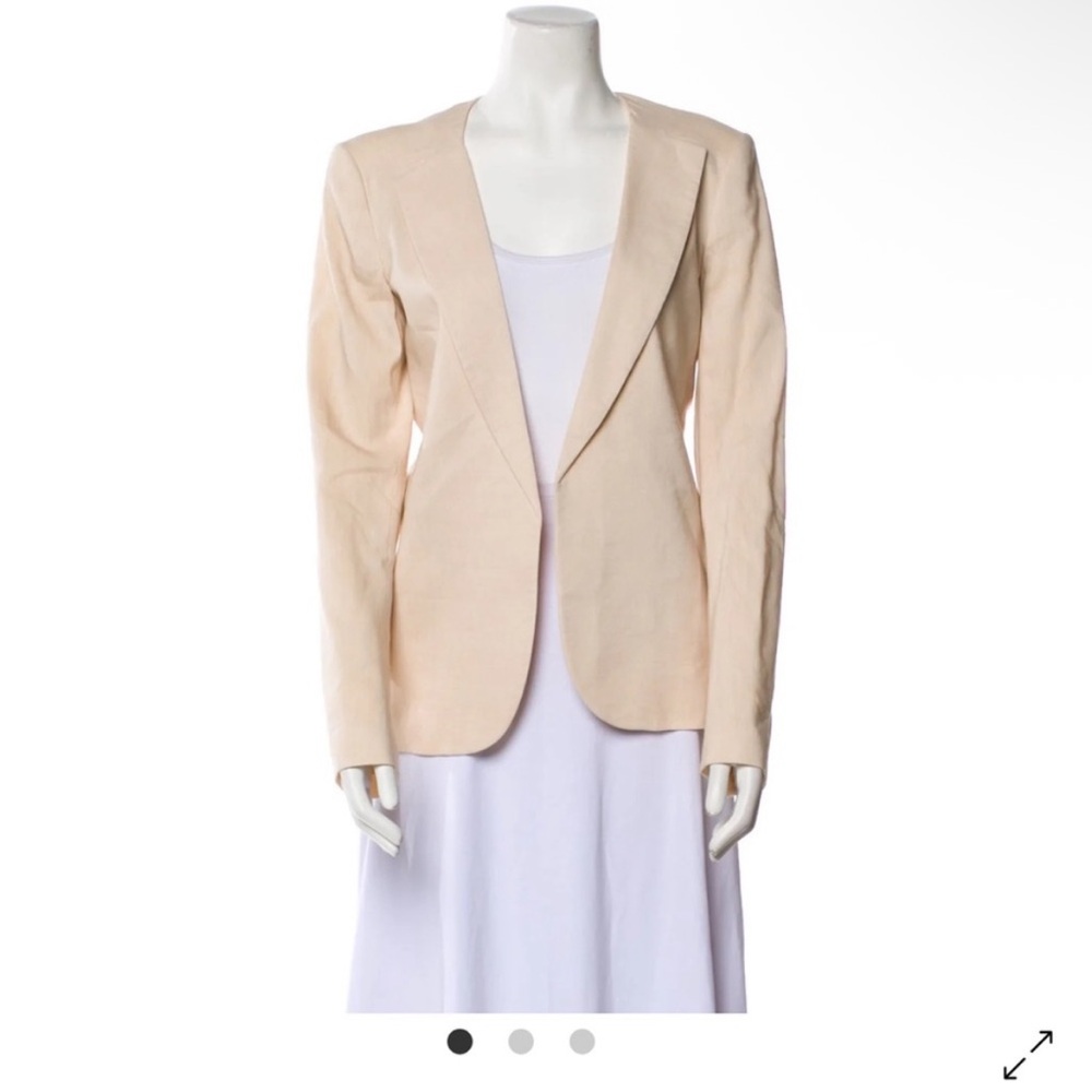 Theory Blazer Jacket in light beige cream linen blend 4